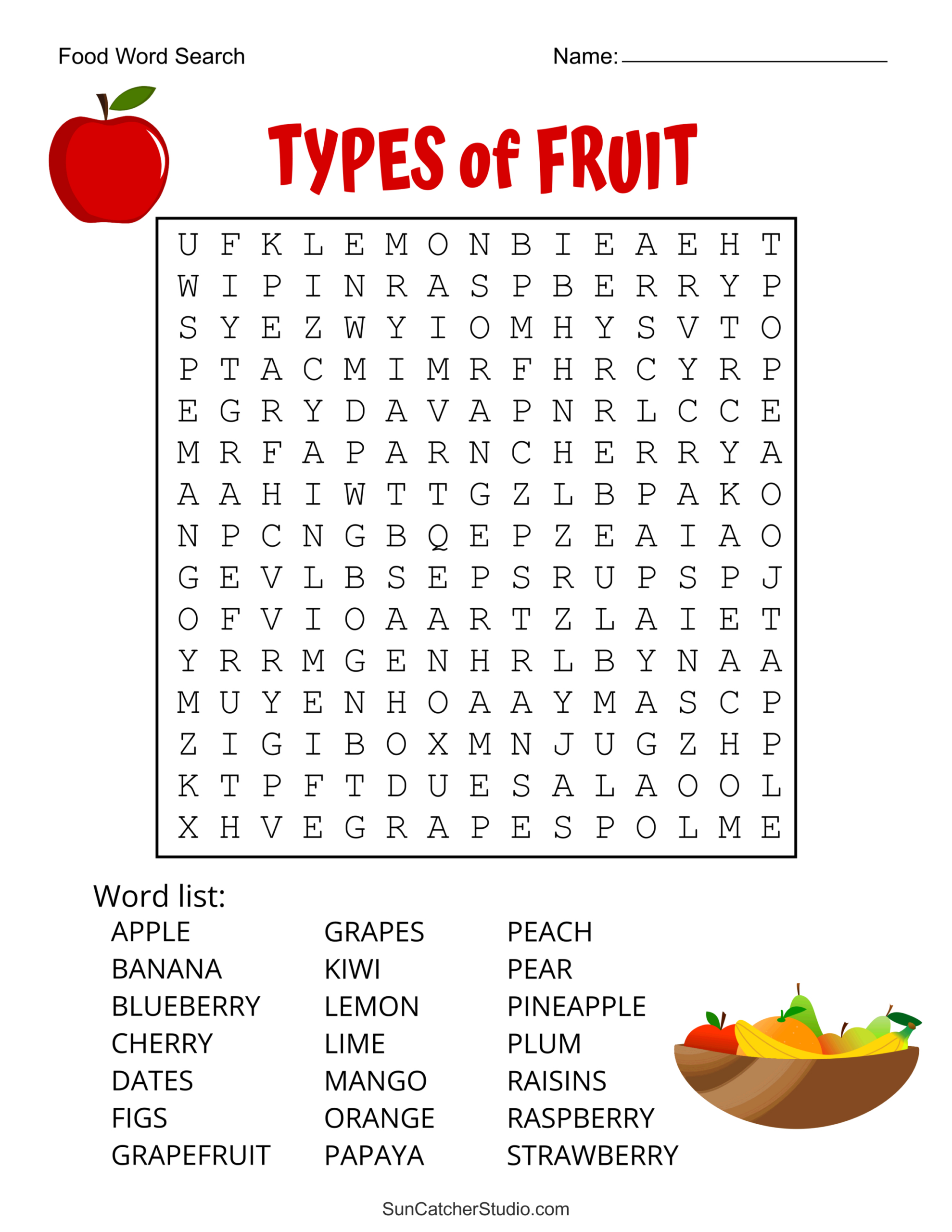 Food Word Search (Free Printable Puzzles) – Diy Projects, Patterns intended for Word Search Free Printable Easy