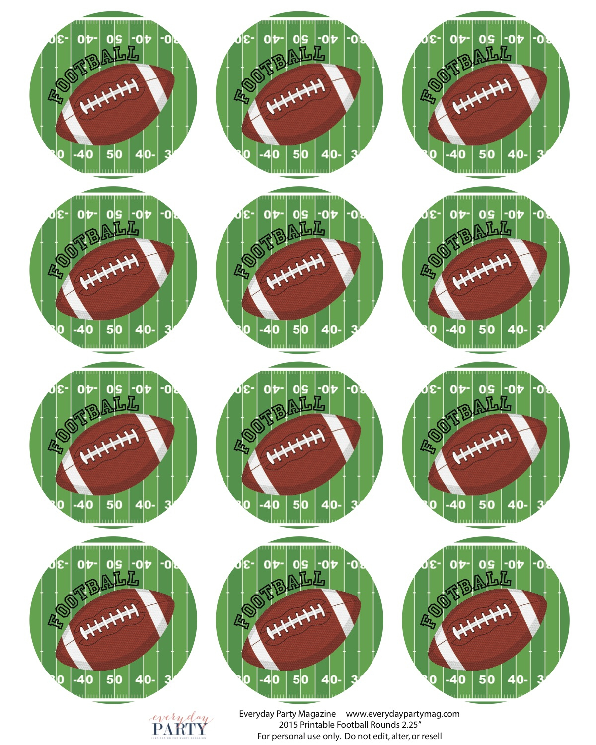 Football Party Printables - Everyday Party Magazine for Free Football Printables