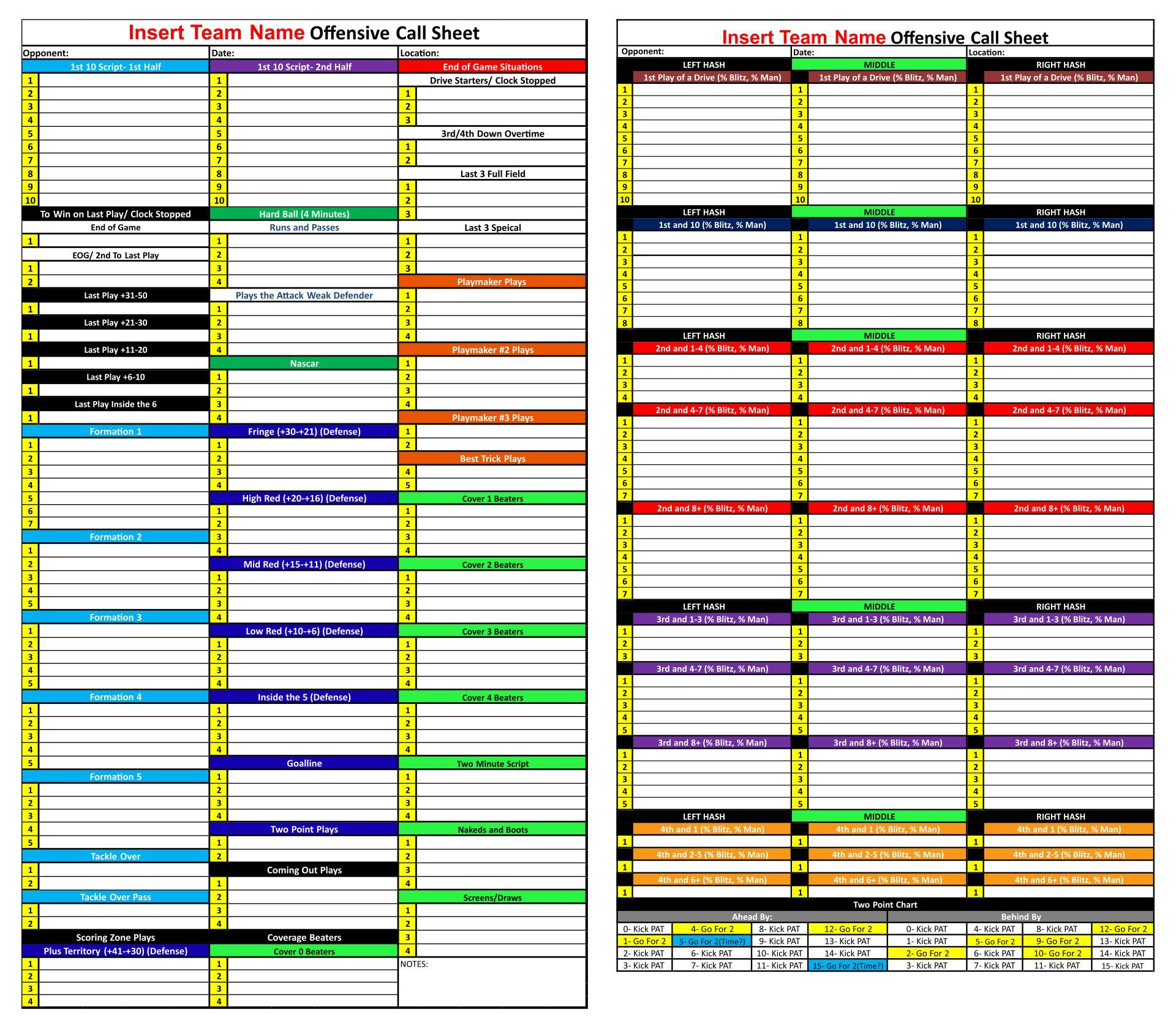 Football Play Templates - 10 Free Pdf Printables | Printablee with Free Printable Football Play Sheets