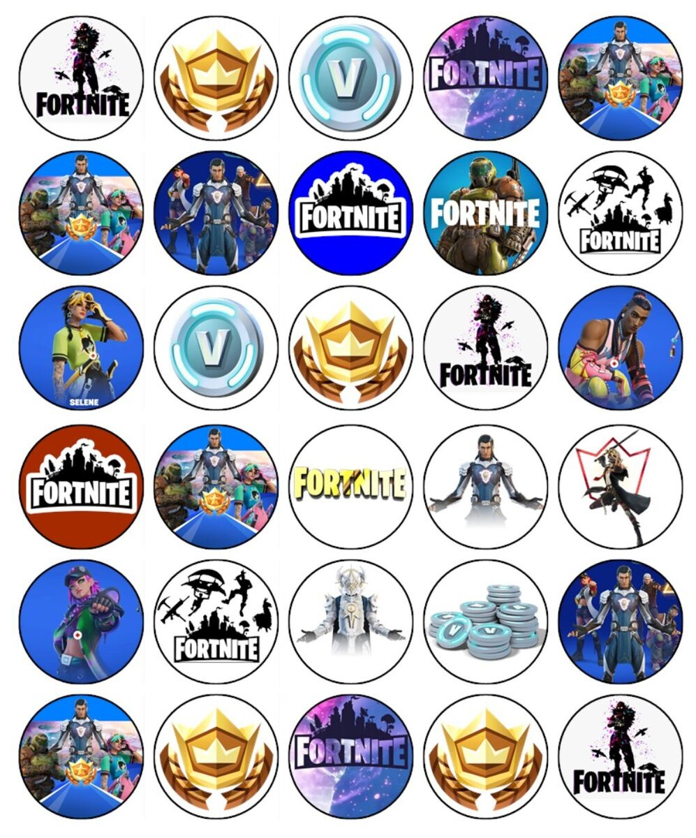 Fortnite Cupcake Topper Edible Wafer Birthday Cake Gaming Decorations pertaining to Free Printable Fortnite Cupcake Toppers