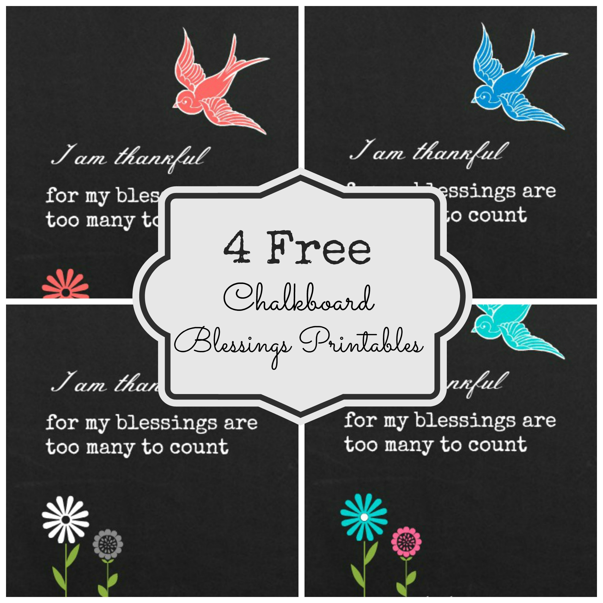 Four Free Chalkboard Printables {Thankful Blessings} - Fox Hollow with regard to Free Chalkboard Printables