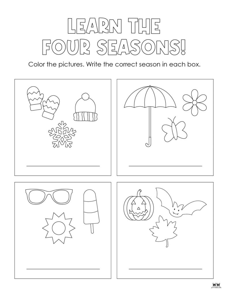 Four Seasons Worksheets &amp;amp; Printables - 51 Pages | Printabulls in Free Printable Seasons Worksheets For Kindergarten