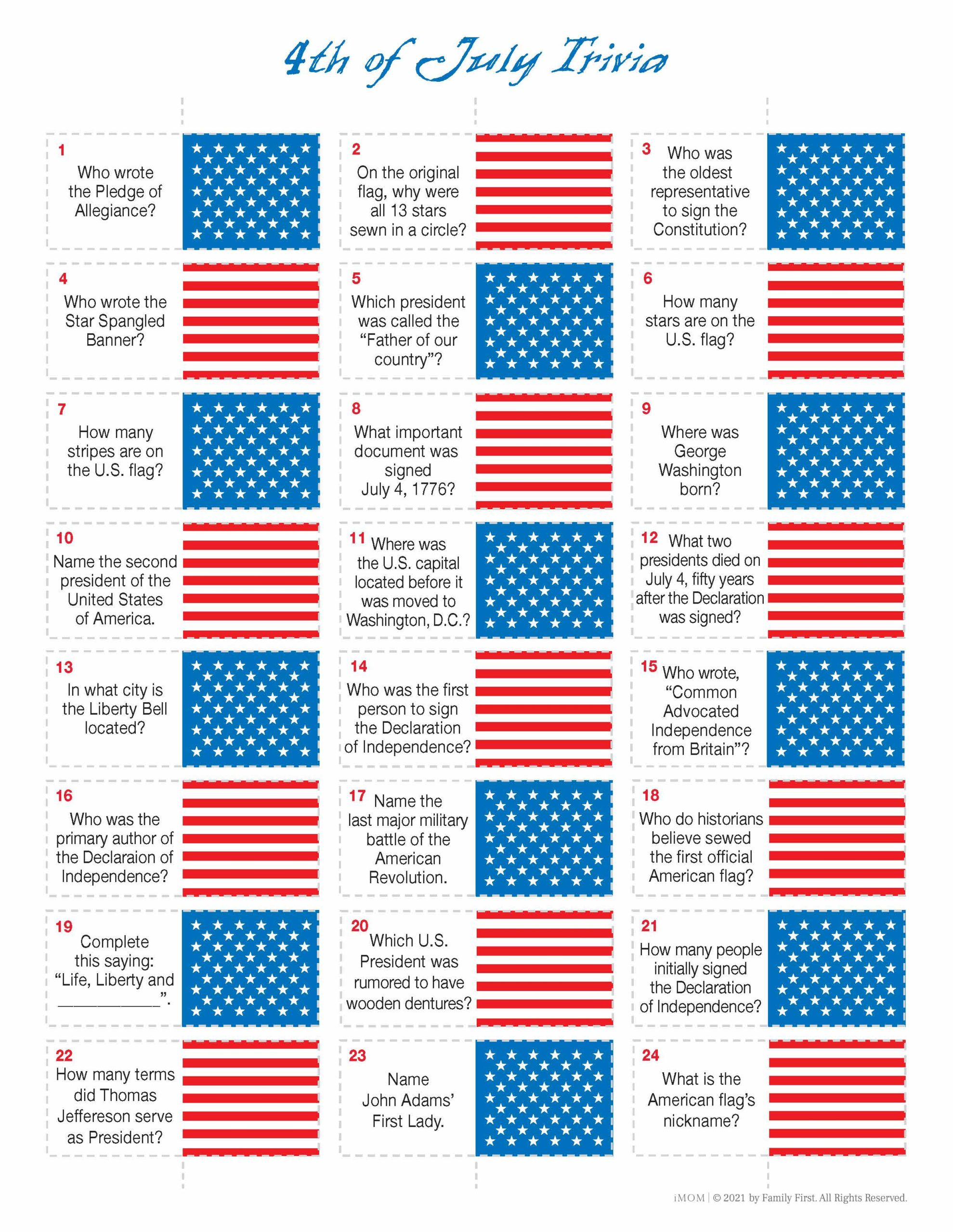 Fourth Of July Trivia Game - Imom throughout Free Printable 4Th Of July Trivia Questions And Answers