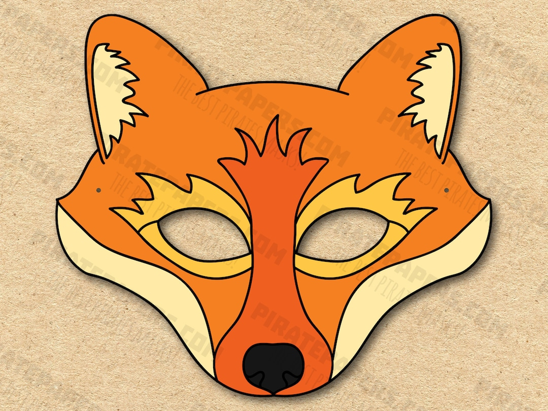 Fox Mask Printable, Paper Diy For Kids And Adults. Pdf Template. Instant Download. For Birthday, Halloween, Party, Costumes. - Etsy Israel in Free Printable Fox Mask Template