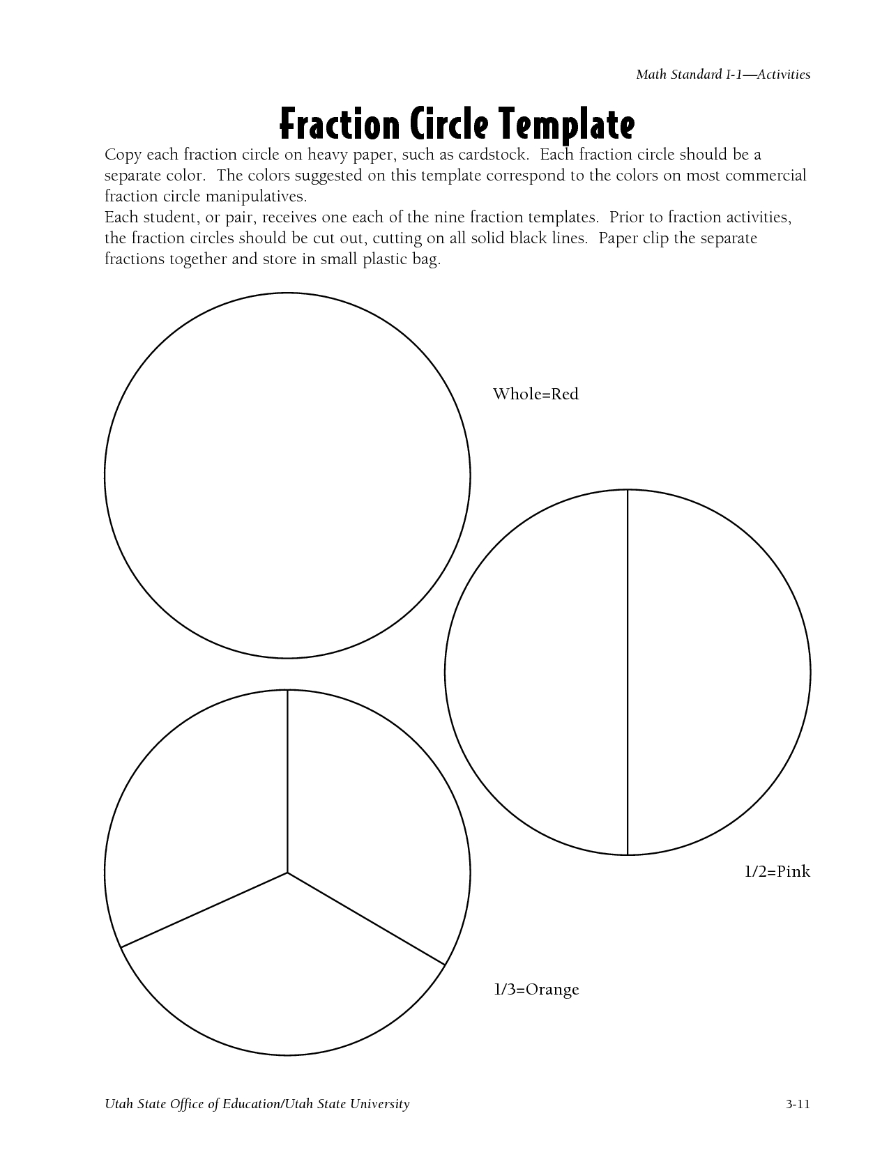 Fraction Templates | Montessori for Free Printable Blank Fraction Circles