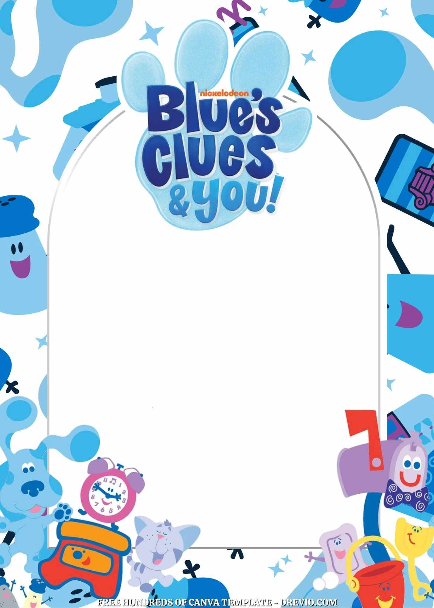 Free – 14+ Blue'S Clues Canva Birthday Invitation Templates for Blue'S Clues Invitations Free Printable