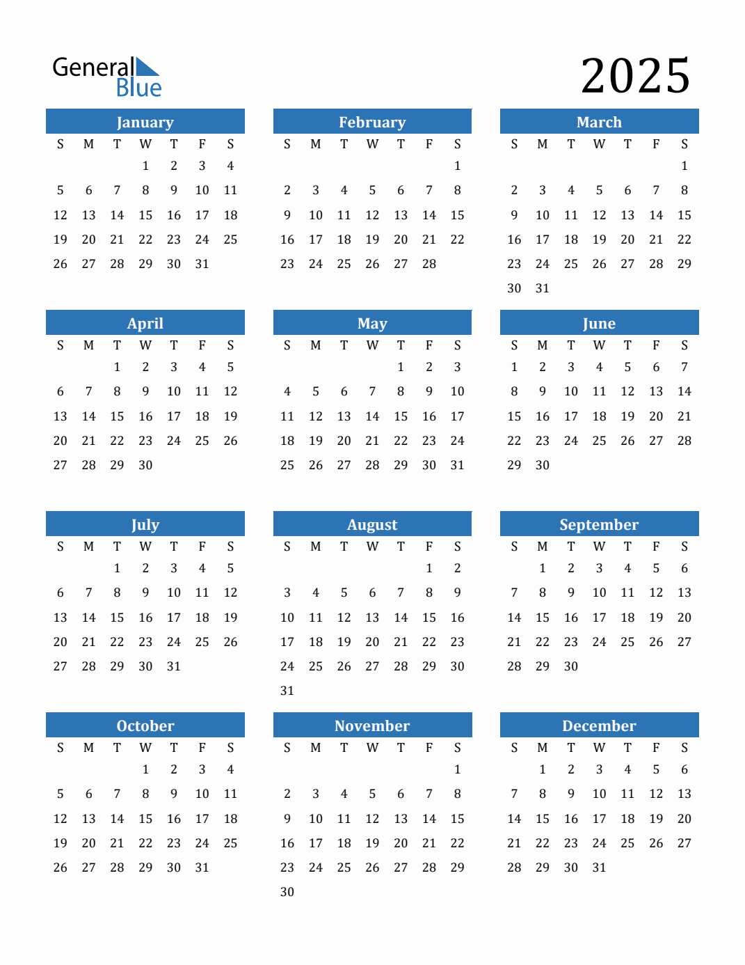 Free 2025 Calendars In Pdf, Word, Excel intended for Free Printable Agenda 2025