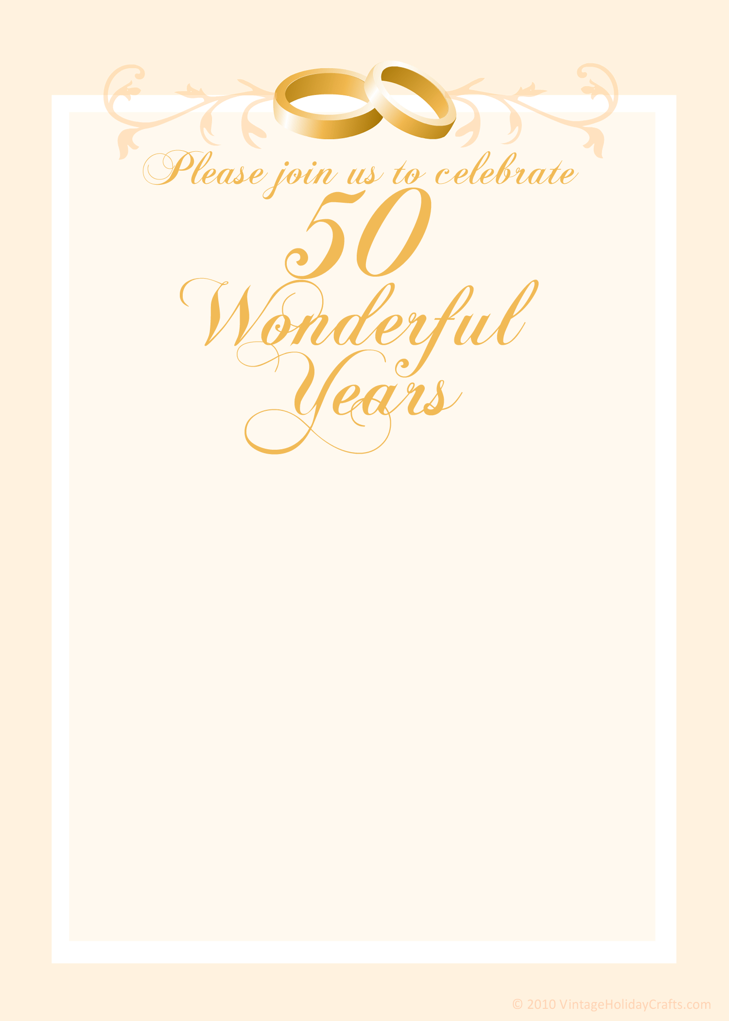 Free 50Th Wedding Anniversary Invitations Templates | 50Th in Free 50Th Anniversary Printables