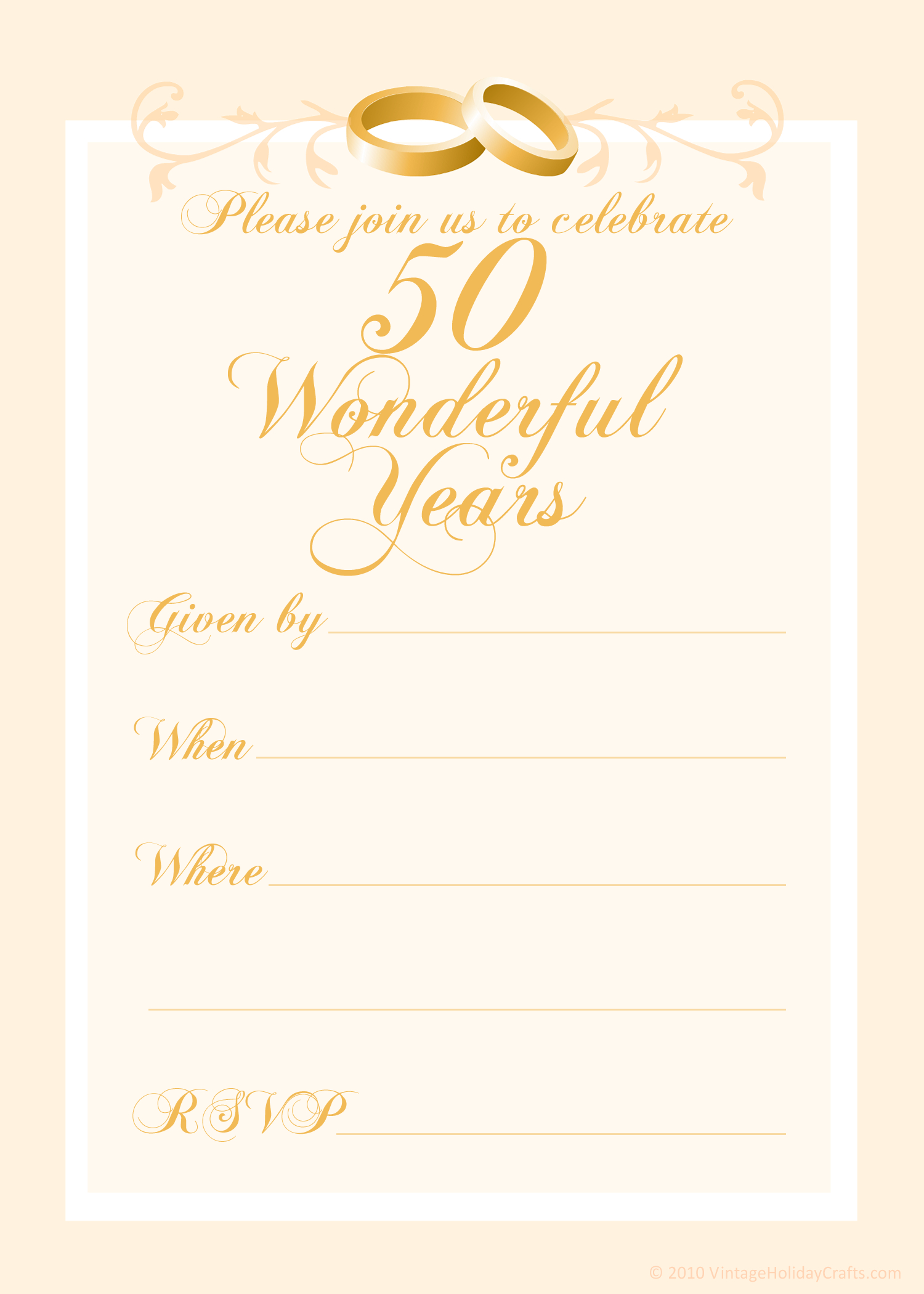 Free 50Th Wedding Anniversary Invitations Templates | 50Th inside Free Printable 50Th Anniversary Cards