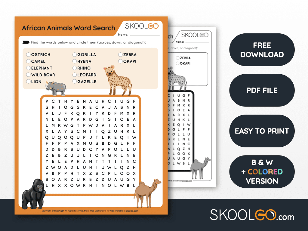 Free Africa Printable Worksheets - Skoolgo in Free Printable Worksheets On Africa