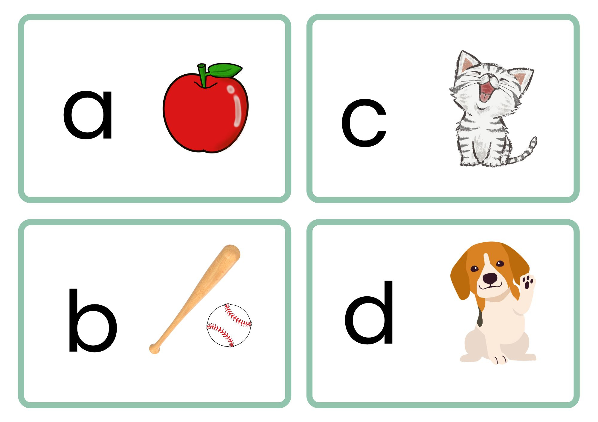 Free Alphabet Flashcards Printable - Abc Names And Sounds with Free Printable Phonics Flashcards With Pictures