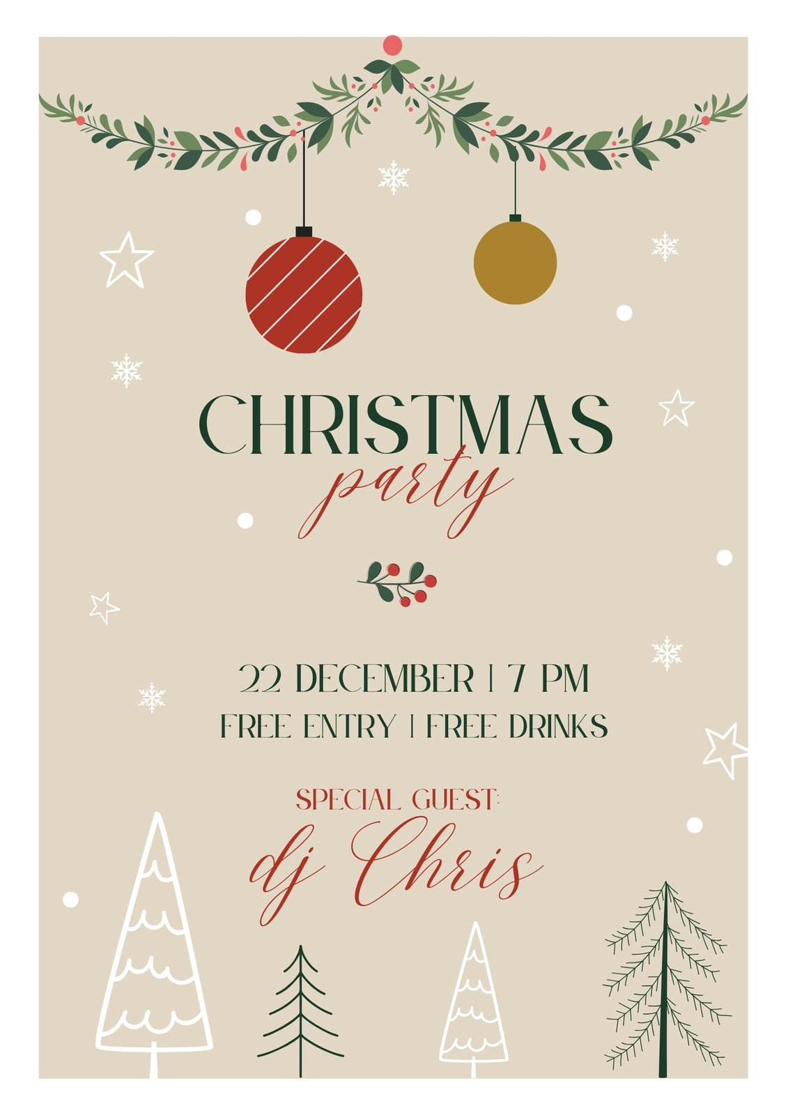 Free And Customizable Christmas Templates for Free Printable Christmas Party Flyer Templates