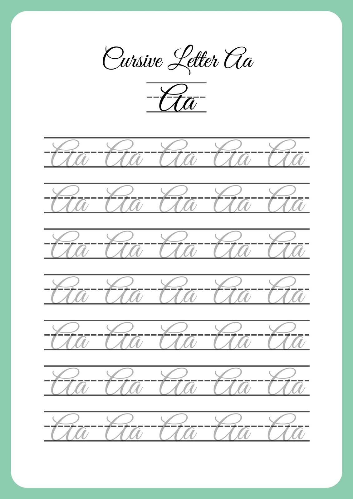 Free And Customizable Cursive Templates within Free Printable Script Writing Worksheets