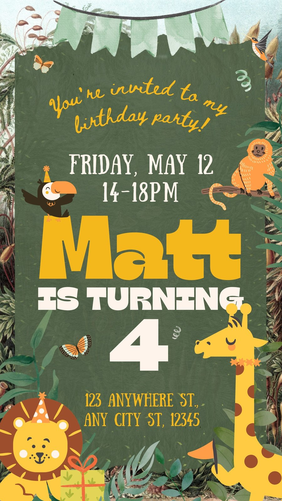 Free And Customizable Safari Templates inside Jungle Theme Birthday Invitations Free Printable