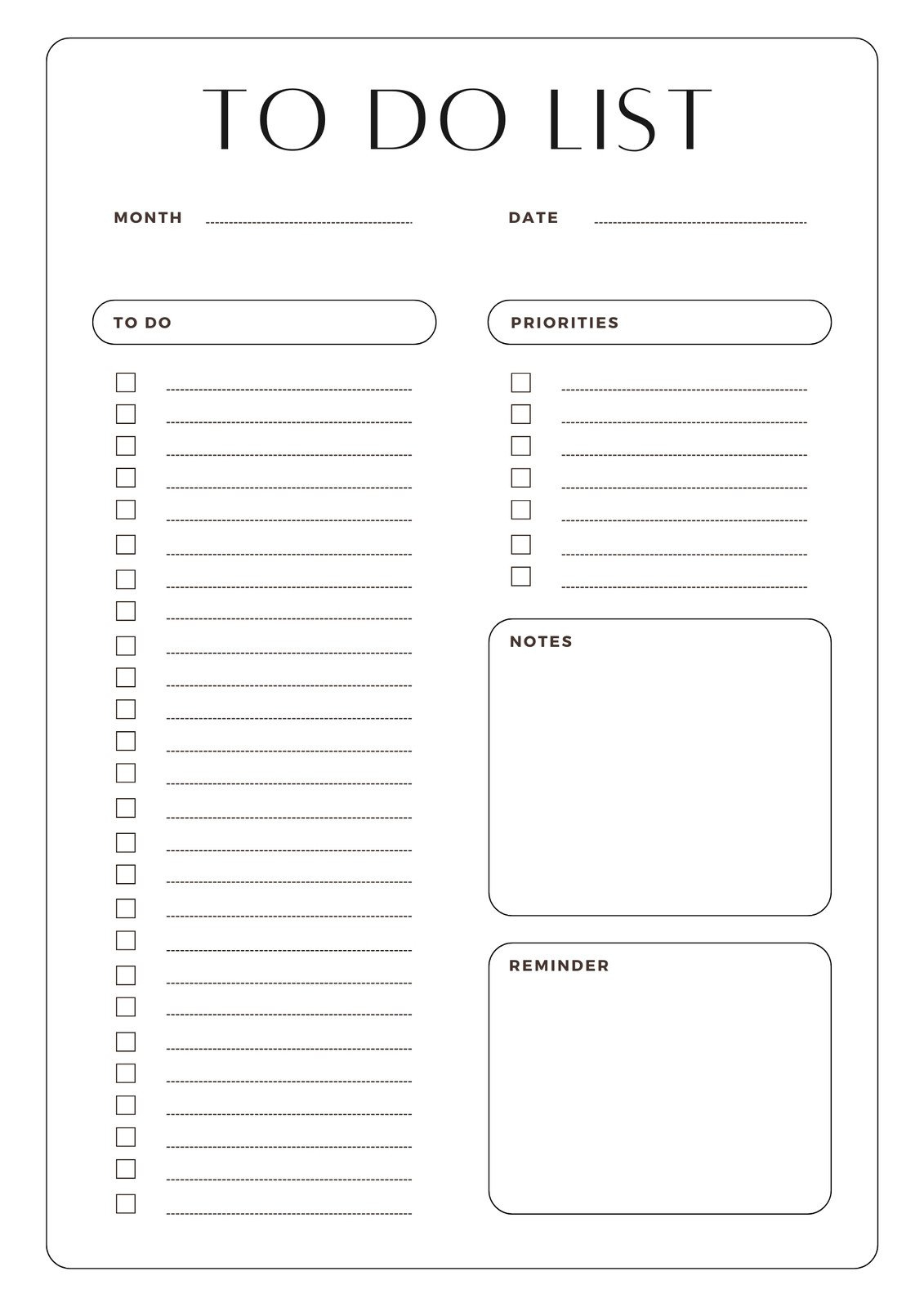 Free And Customizable To Do List Templates throughout Free Printable To Do Charts