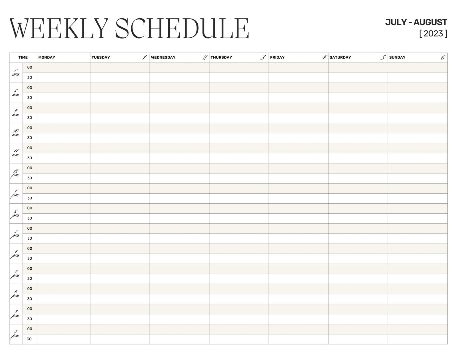 Free And Customizable Weekly Planner Templates | Canva throughout Free Printable Weekly Appointment Sheets