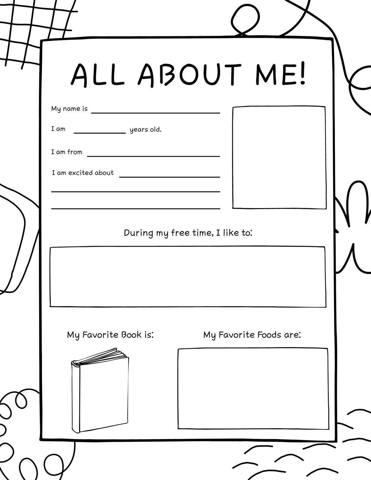 Free And Printable All About Me Worksheet Templates | Canva throughout All About Me Free Printable