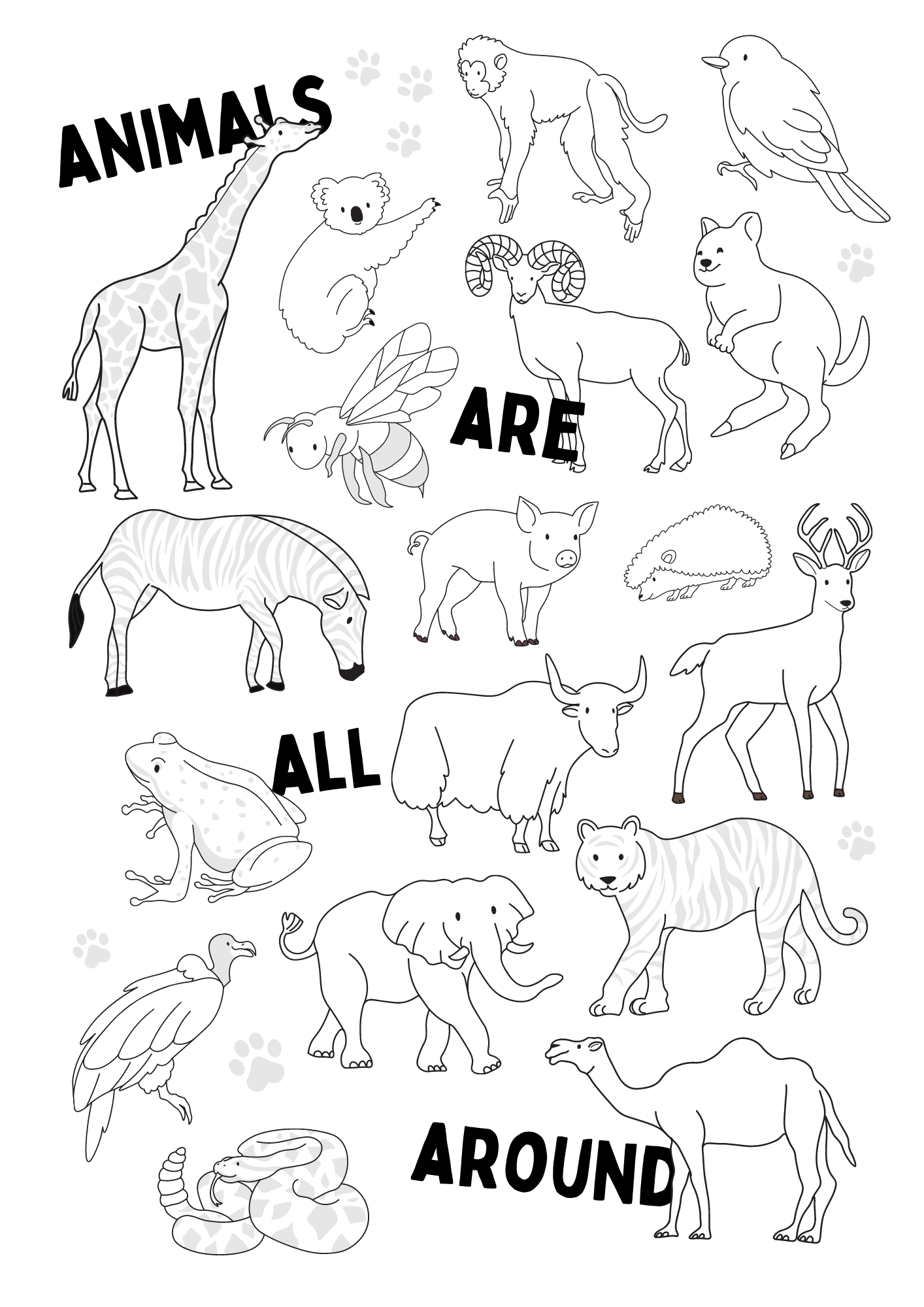 Free Animals Coloring Pages: Printable inside Free Printable Wild Animal Coloring Pages
