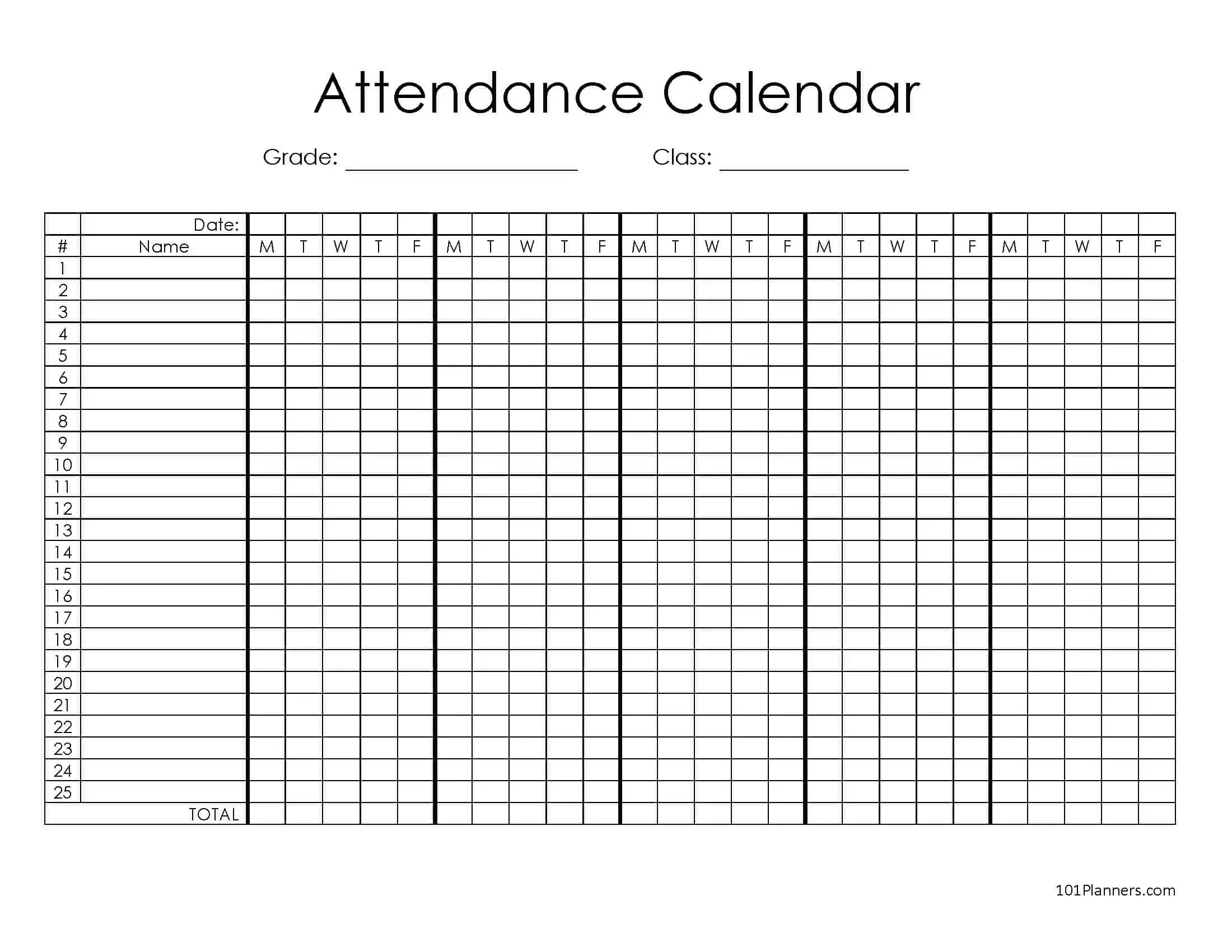 Free Attendance Sheet Template | Word, Pdf, Excel &amp;amp; Image with Free Printable Attendance Sheets