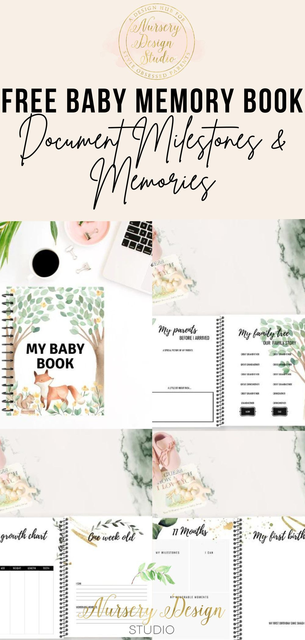 Free Baby Memory Book To Record First Year Milestones Printable pertaining to Free Printable Baby Memory Book