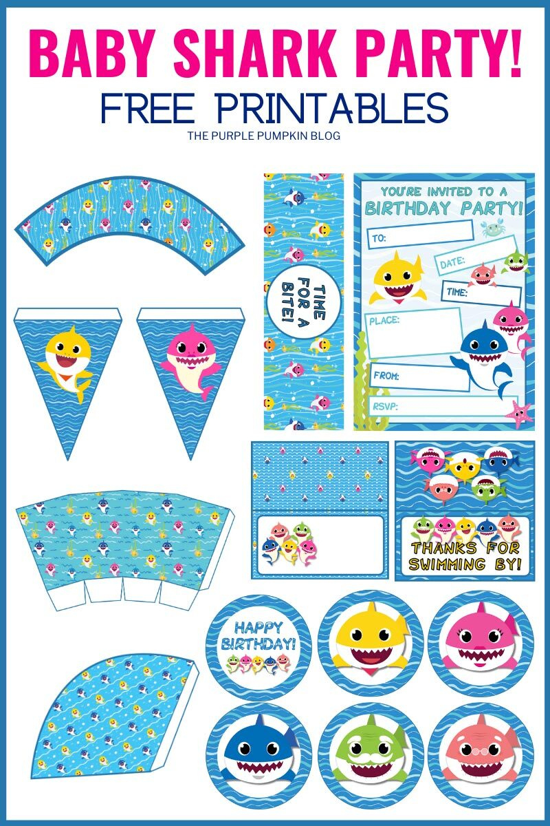 Free Baby Shark Party Printables!: Baby Shark Printables in Free Baby Shark Printables