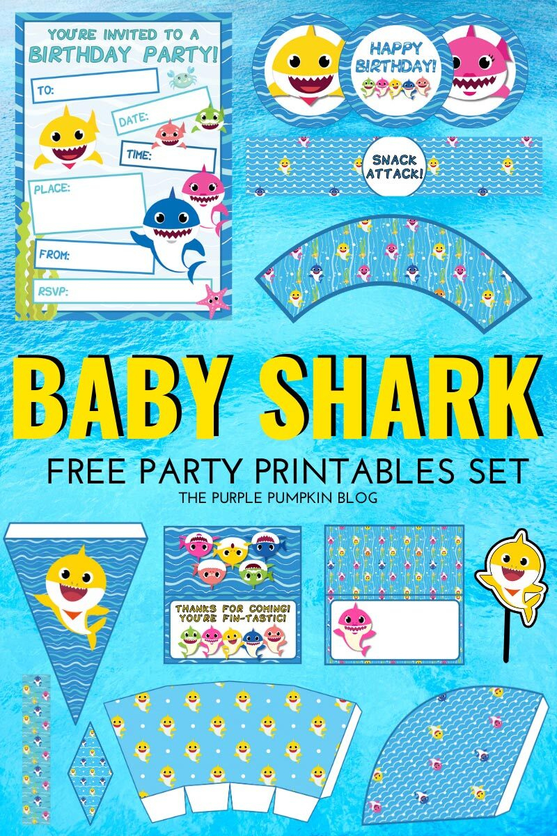 Free Baby Shark Party Printables!: Baby Shark Printables intended for Free Party Printables