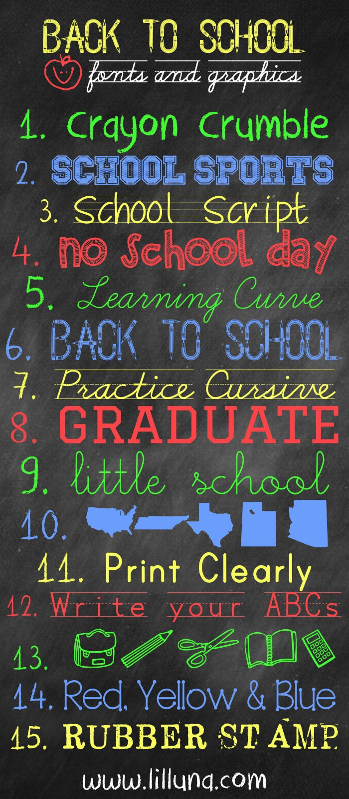 Free Back To School Fonts And Graphics – Let'S Diy It All – With for Free Printable Fonts No Download