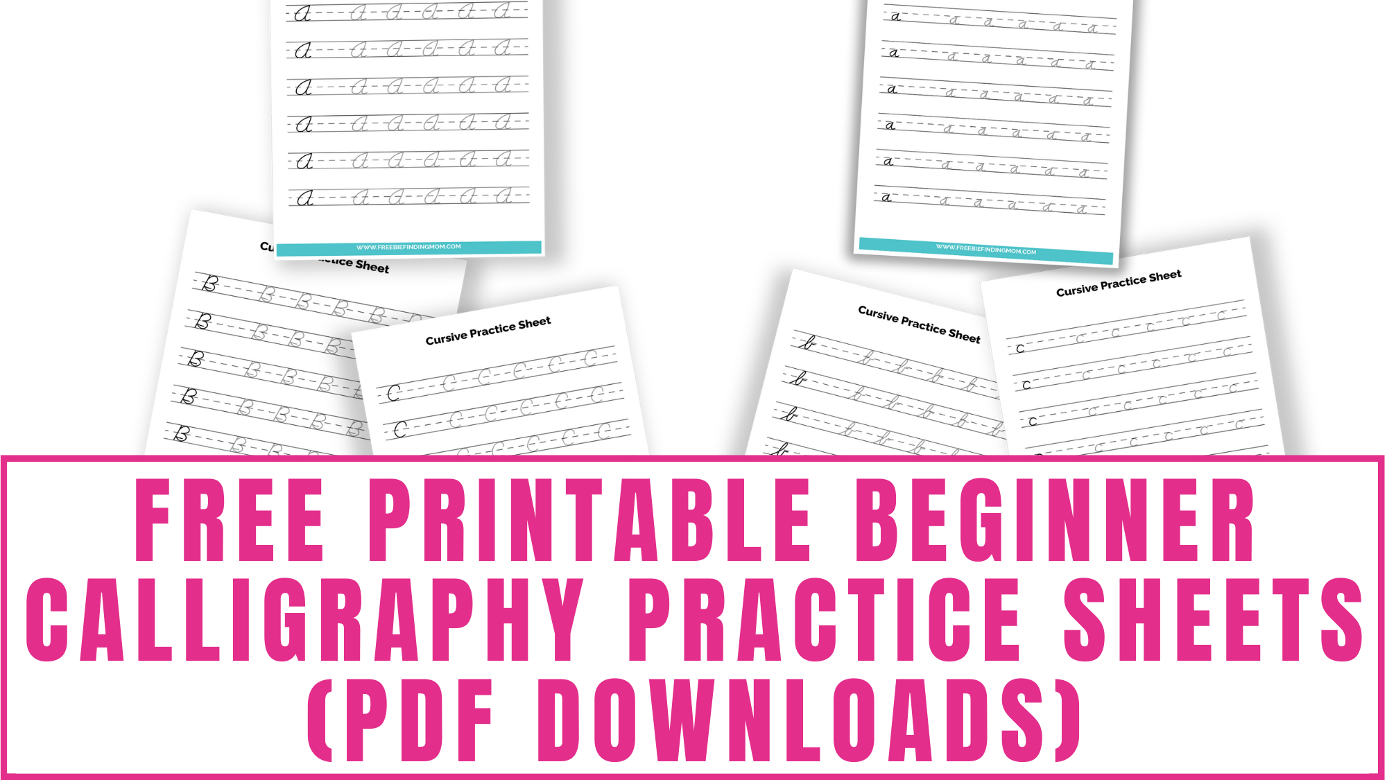 Free Beginner Calligraphy Practice Sheets (Pdfs) - Freebie Finding Mom with Free Calligraphy Printables