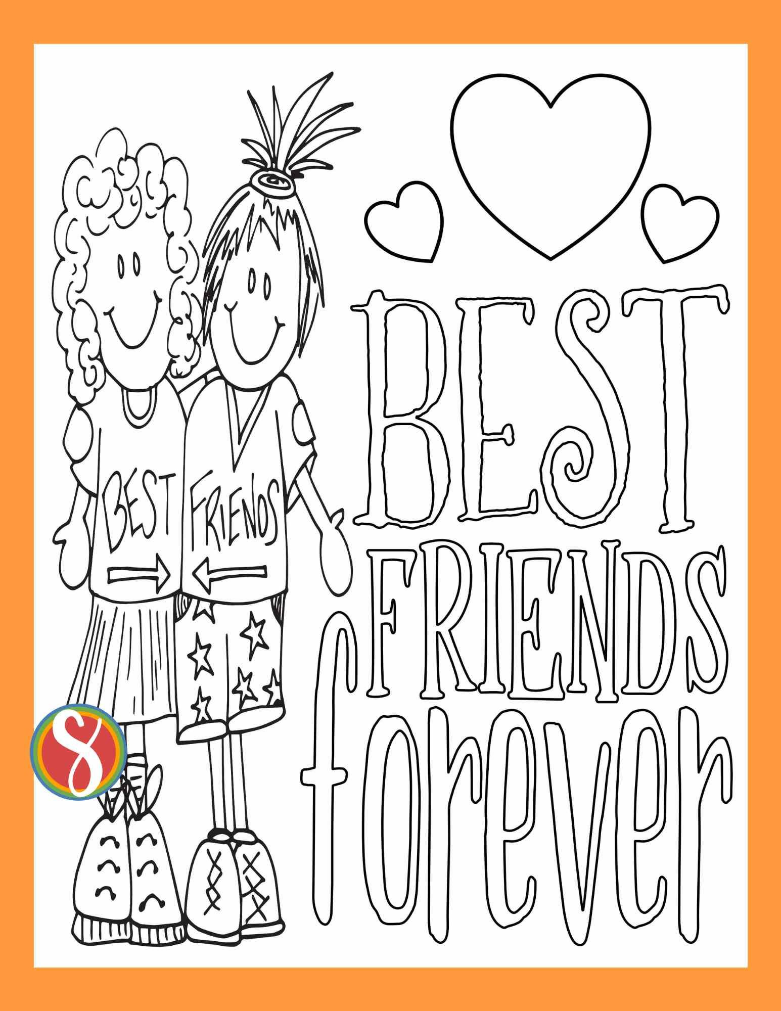 Free Best Friends Coloring Pages — Stevie Doodles pertaining to Free Printable Bff Coloring Pages