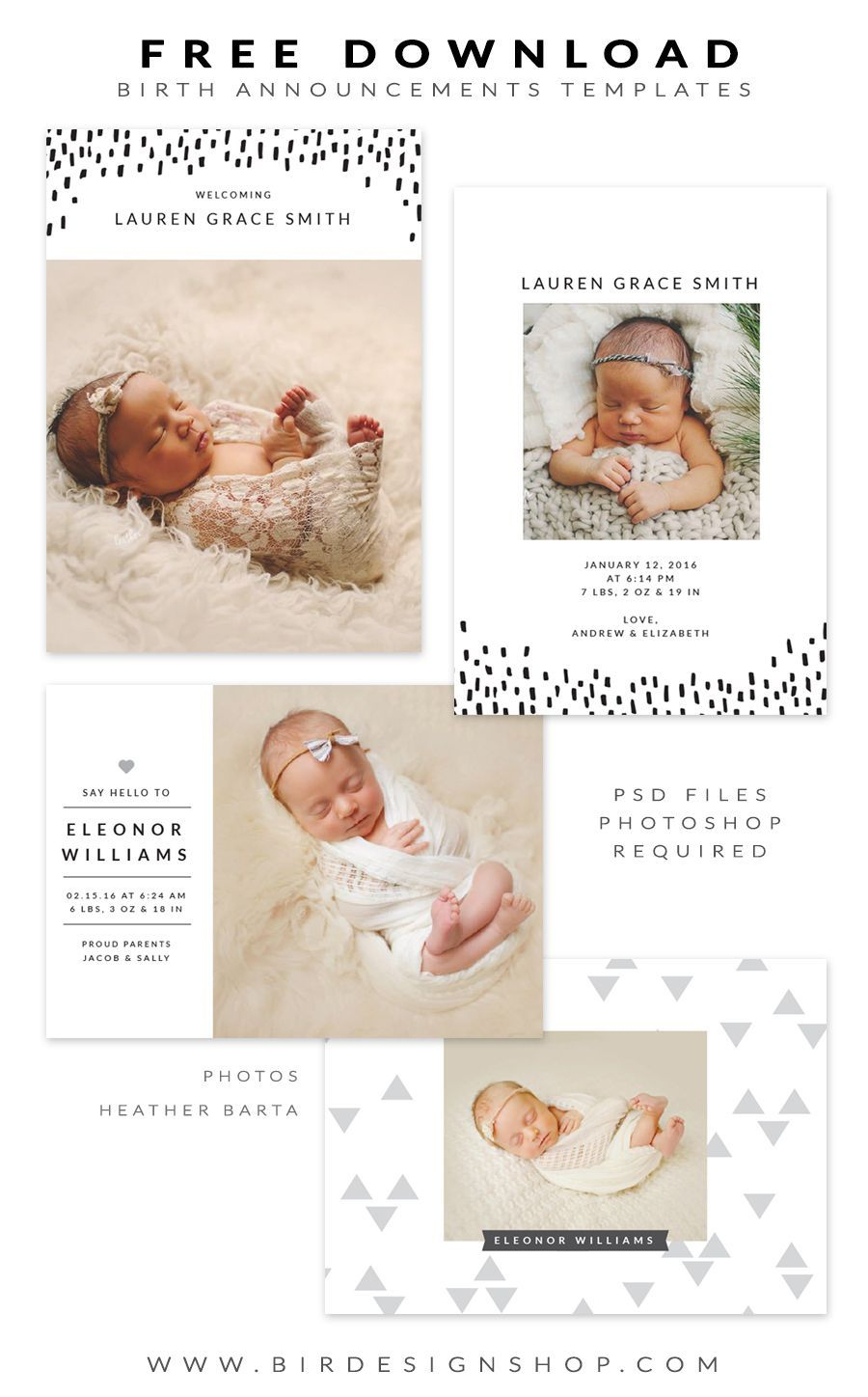 Free Birth Announcements Templates - January Freebie | Birth for Free Birth Announcements Printable