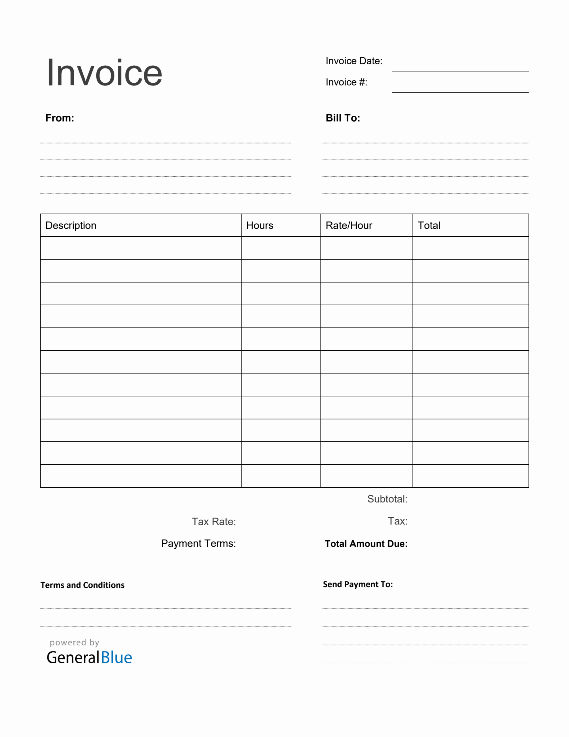 Free Blank Invoice Template In Pdf Format. It Is Printable with regard to Invoice Templates Printable Free Word Doc