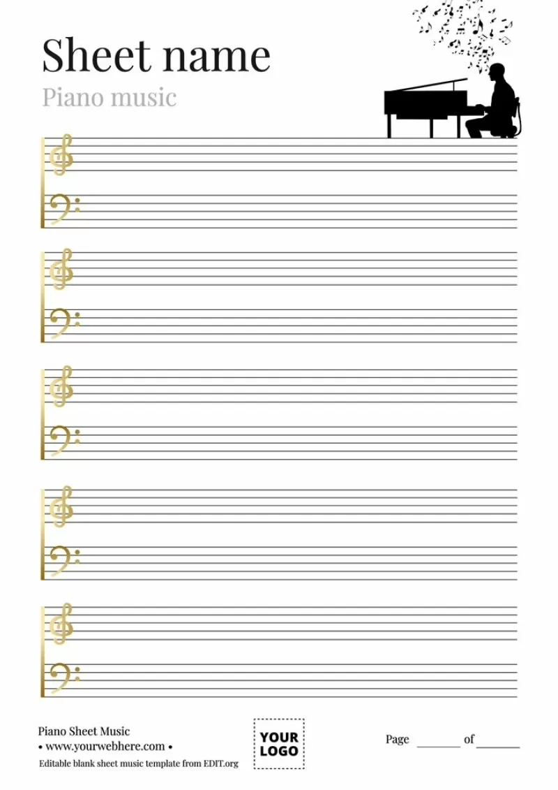 Free Blank Music Sheets To Print in Free Printable Music Notes Templates