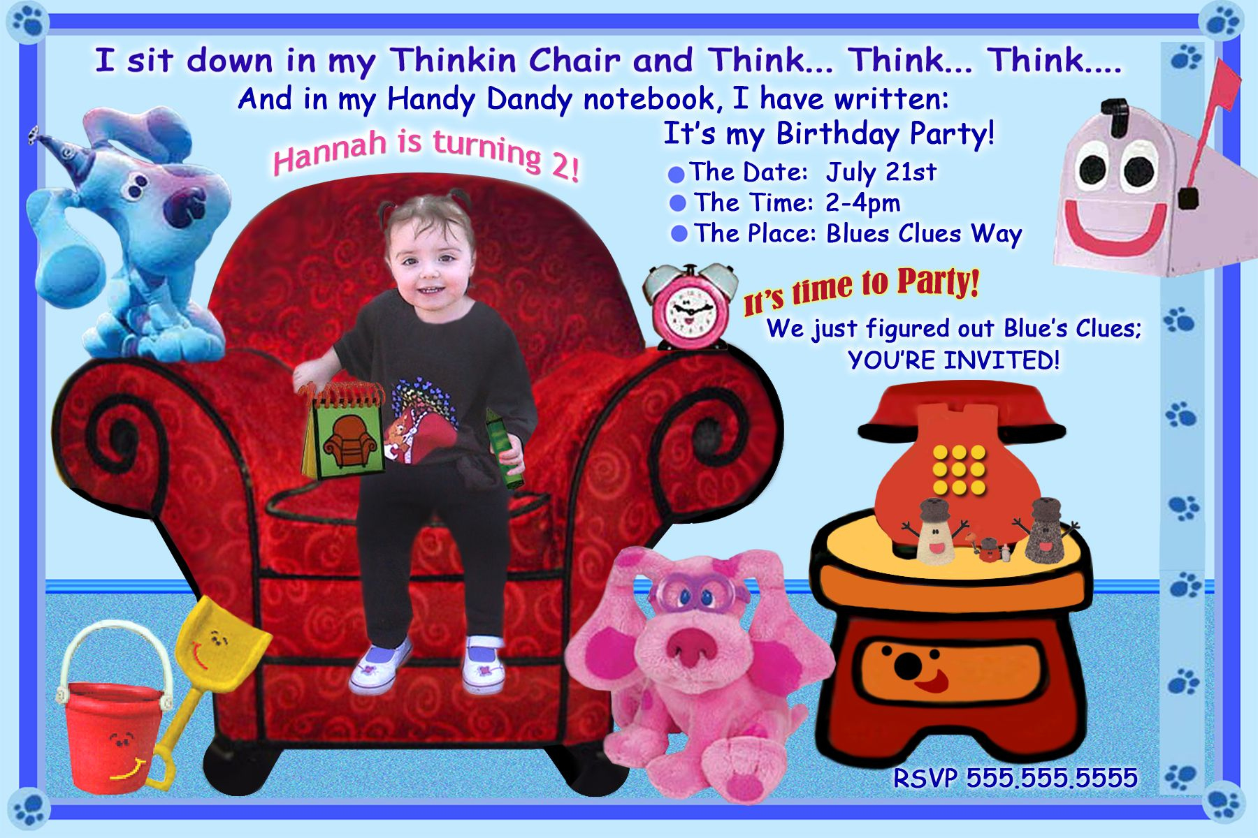 Free Blues Clues Birthday Invitations Ideas | Printable Birthday within Blue&amp;#039;S Clues Invitations Free Printable