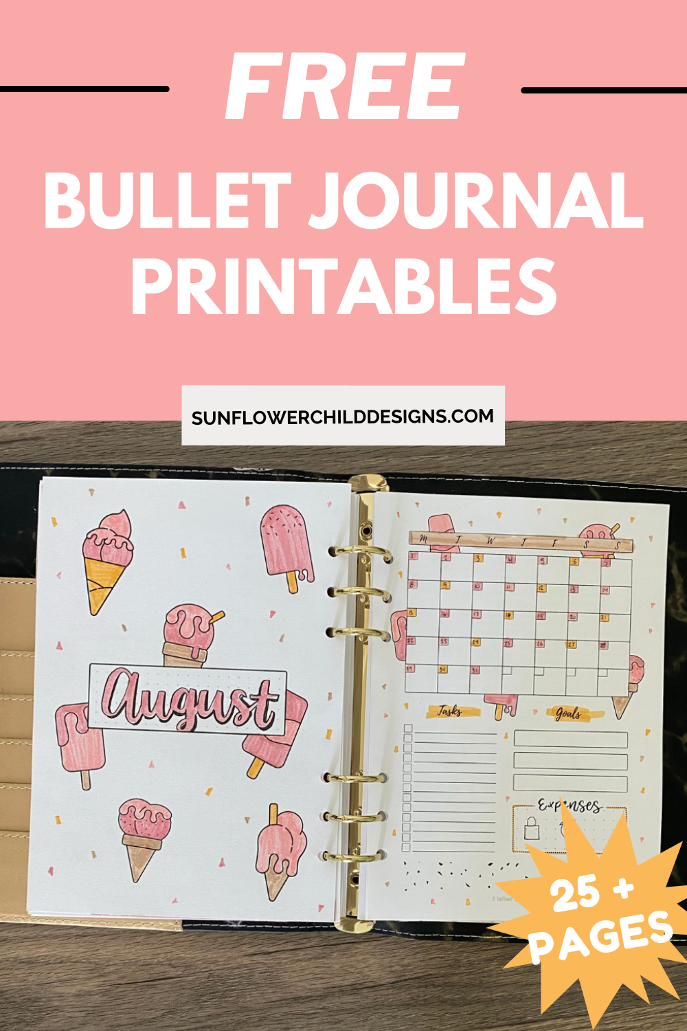 Free Bullet Journal Printables 25+ Pages With Doodles — Sunflower intended for Free Bullet Journal Printables
