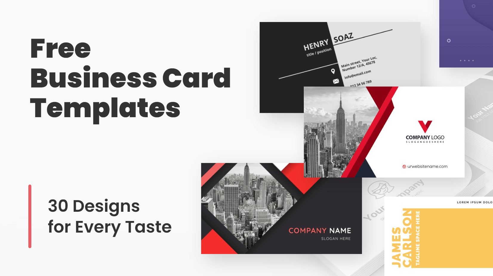 Free Business Card Templates: 30 Designs For Every Taste | Graphicmam in Free Printable Business Card Maker