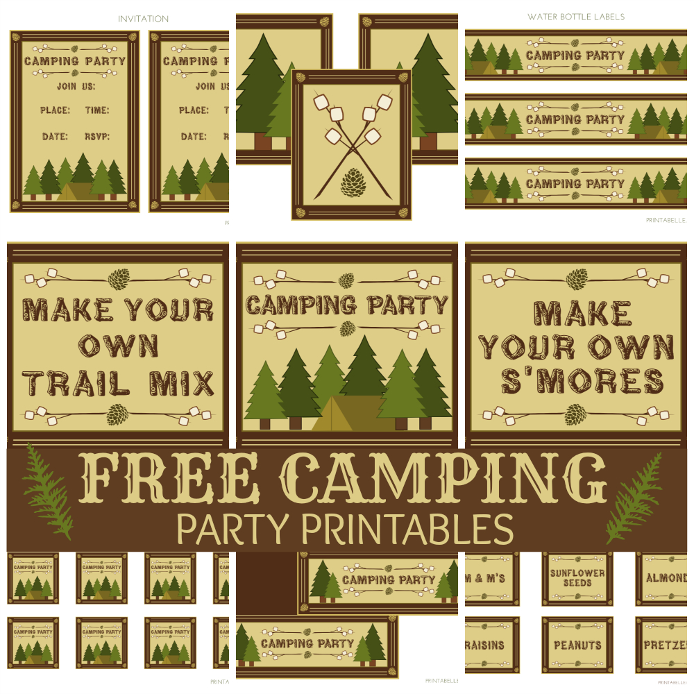 Free Camping Party Printables | Catch My Party in Free Camping Party Printables