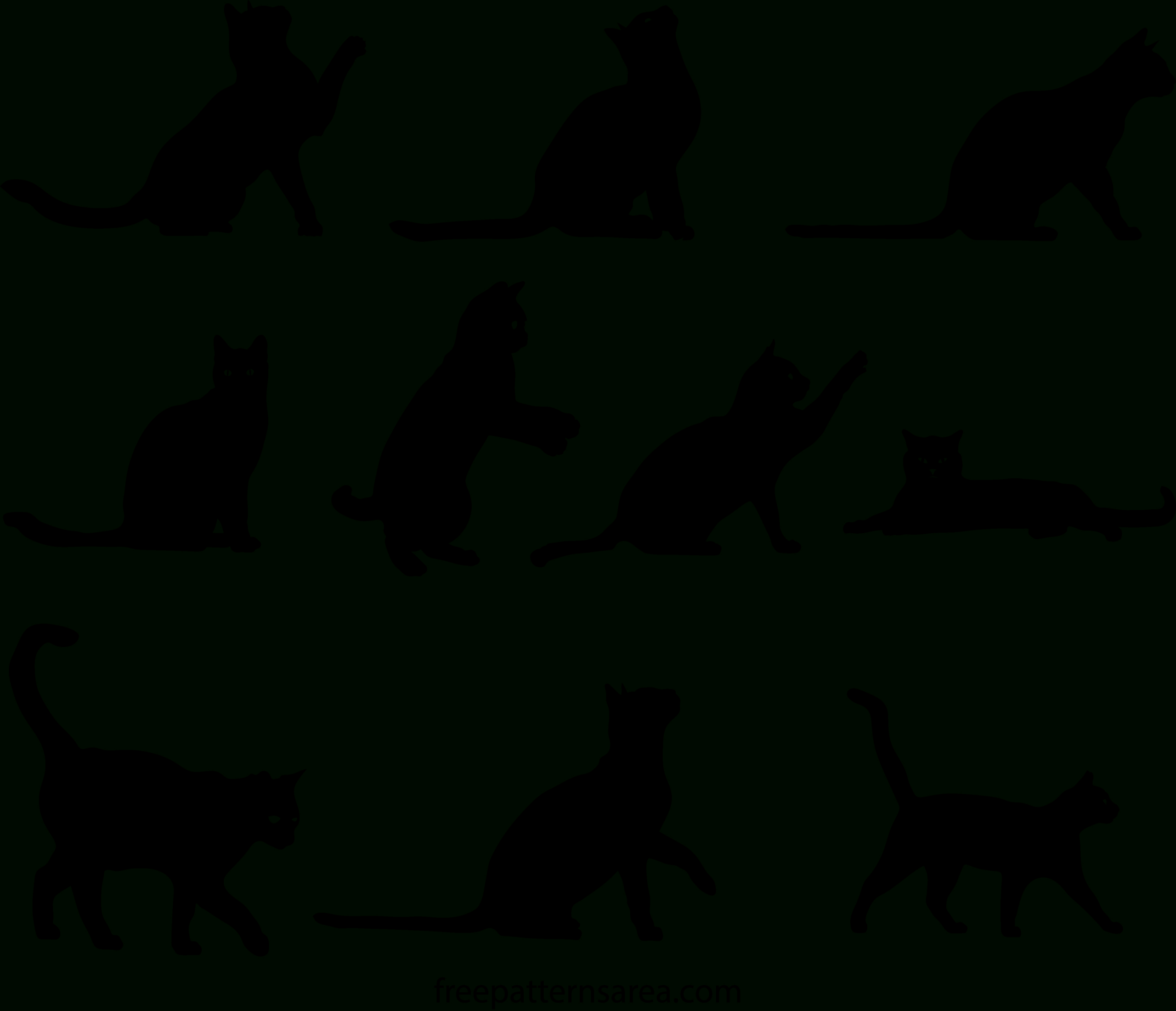 Free Cat Clipart Silhouette Vector - Freepatternsarea regarding Free Printable Cat Silhouette