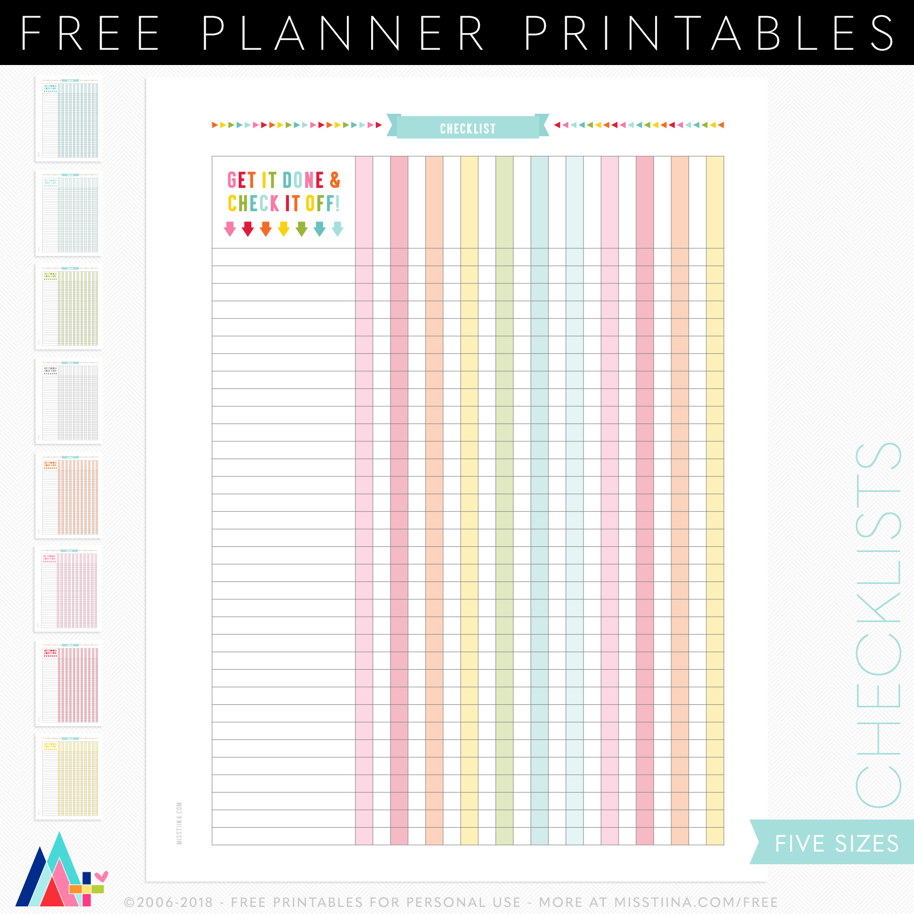 Free Checklists Planner Page Printables • Miss Tiina pertaining to Free Printable Checklist