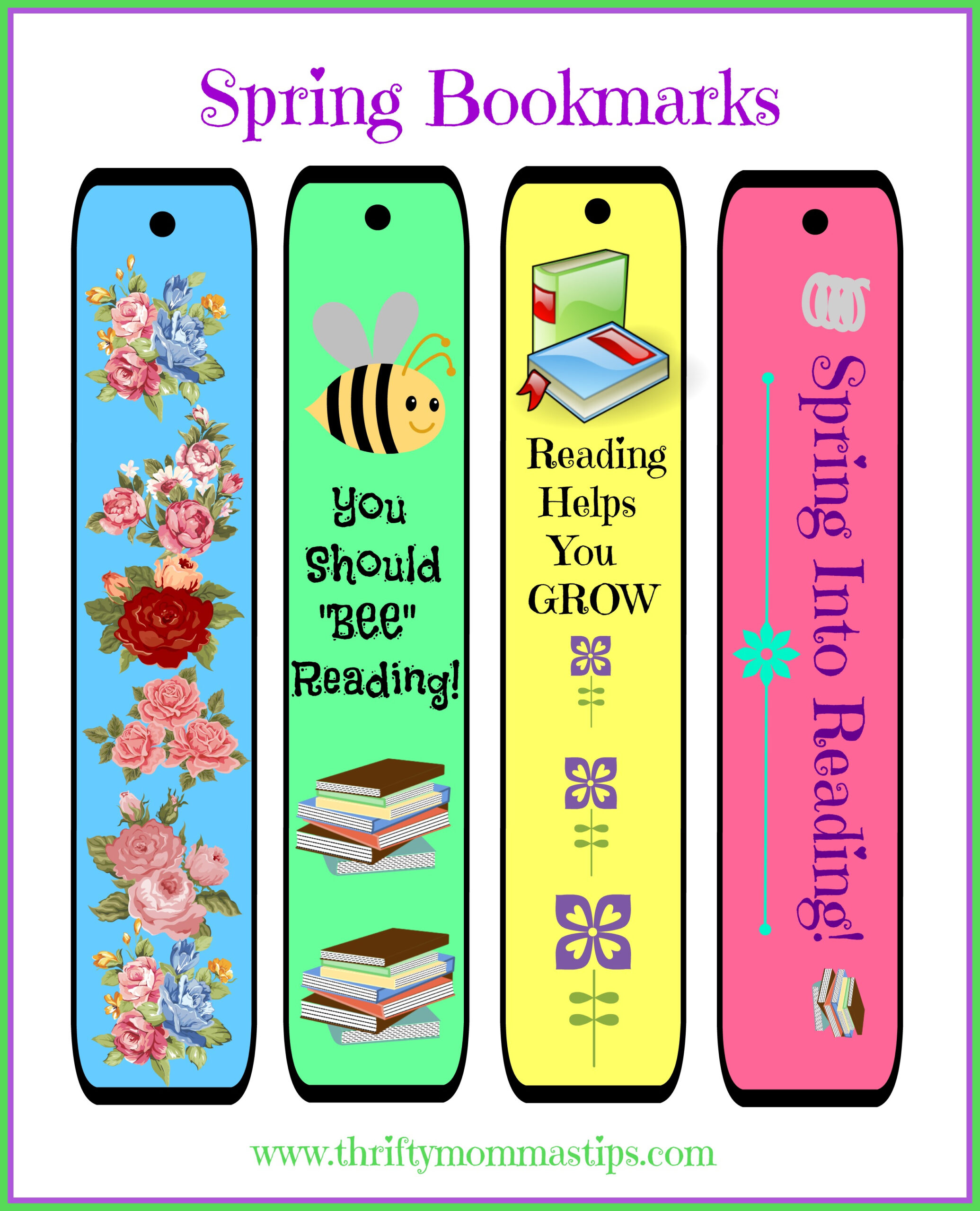 Free Cheery Diy Spring Bookmarks Printable — Thrifty Mommas Tips pertaining to Free Printable Spring Bookmarks