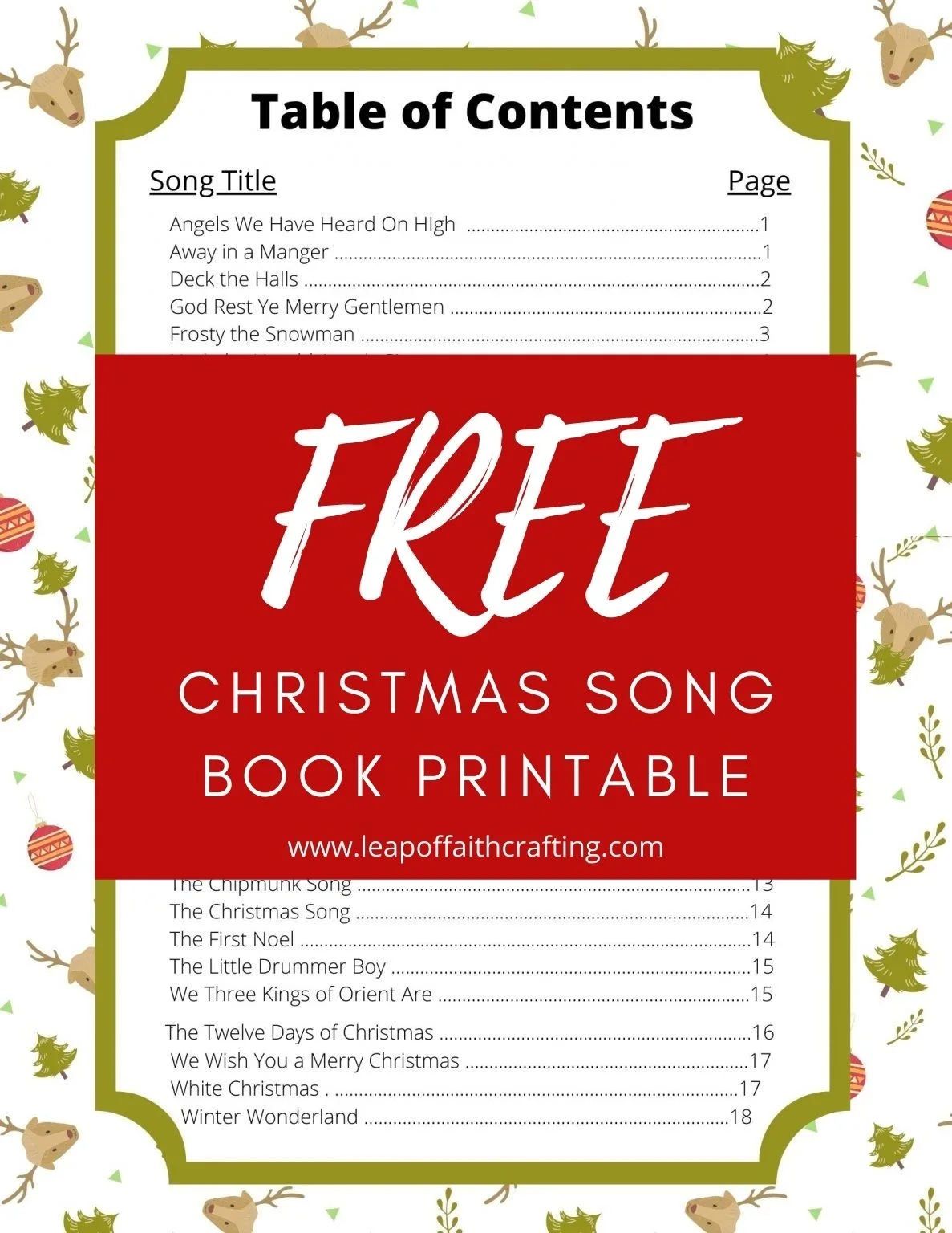 Free Christmas Carols Lyrics Pdf To Print Now! - Leap Of Faith intended for Free Printable Christmas Carols Booklet