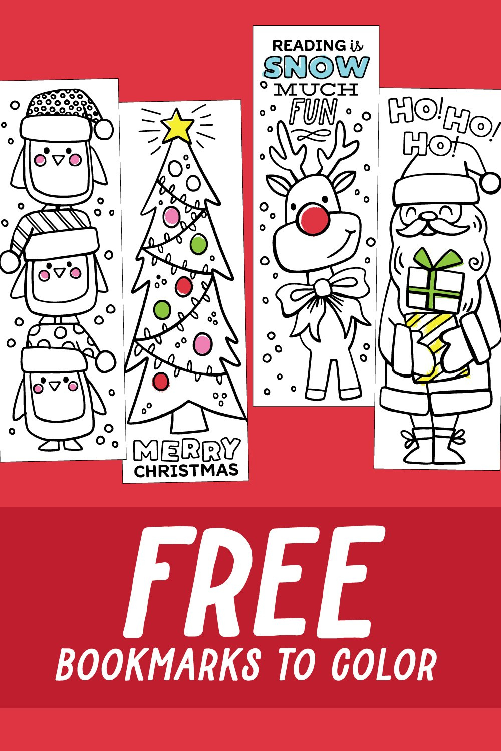 Free Christmas Coloring Bookmarks — Jessie Steury regarding Free Printable Christmas Bookmarks To Color