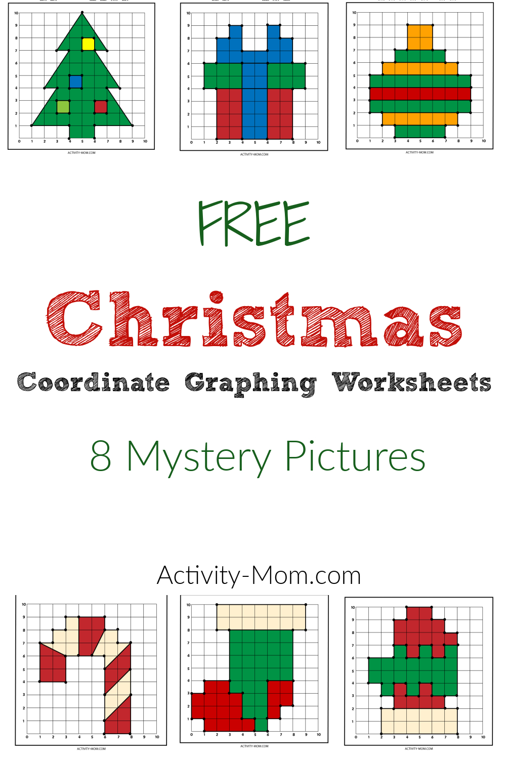 Free Christmas Coordinate Graphing Worksheets - The Activity Mom with Free Printable Christmas Coordinate Graphing Worksheets