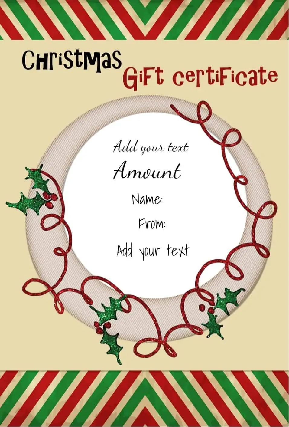 Free Christmas Gift Certificate Template | Customize &amp; Download for Free Printable Christmas Gift Voucher Templates