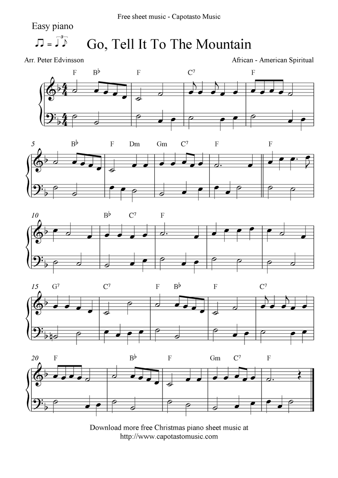 Free Christmas Piano Sheet Music | Easy Notes for Free Printable Piano Sheet Music For Popular Songs