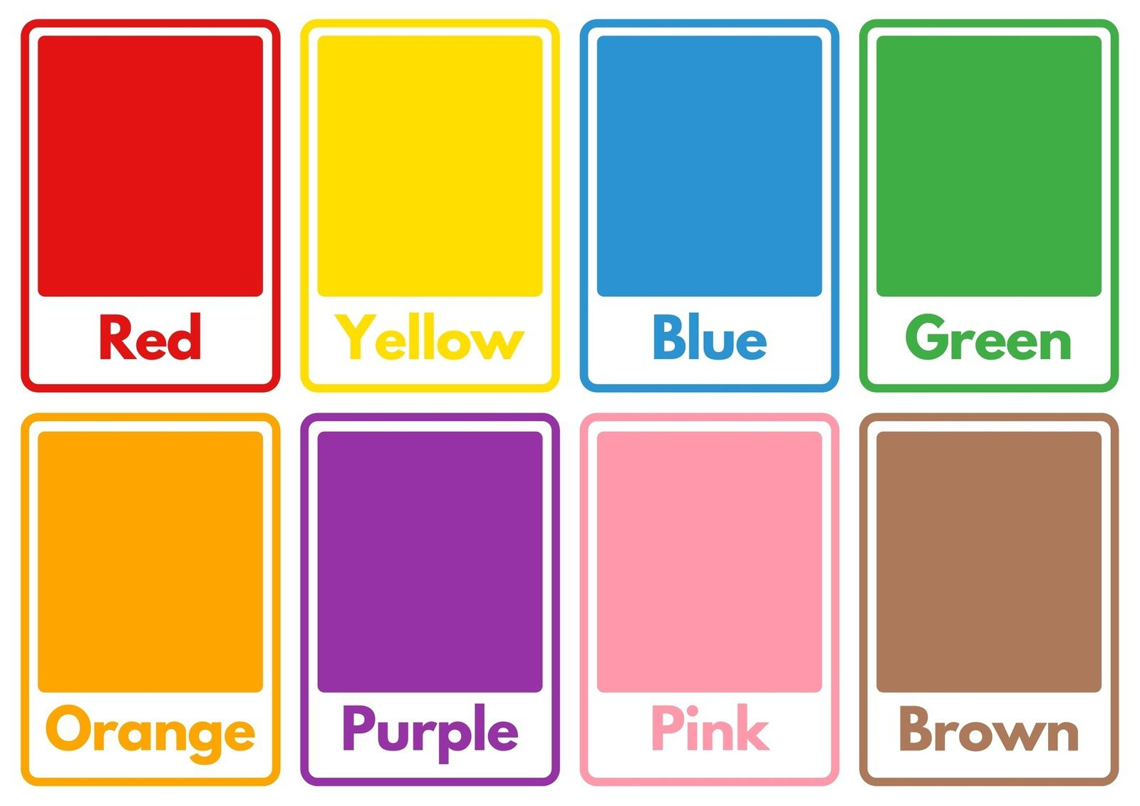 Free Color Flashcard Templates To Edit And Print | Canva intended for Color Flashcards Printable Free