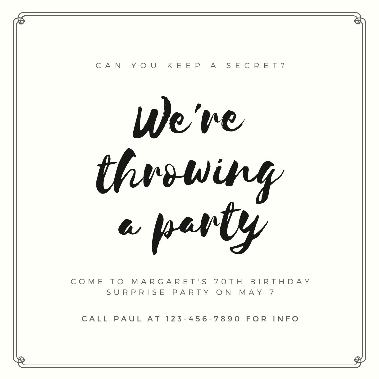 Free Custom Printable 70Th Birthday Invitation Templates | Canva regarding Free Printable 70Th Birthday Party Invitations
