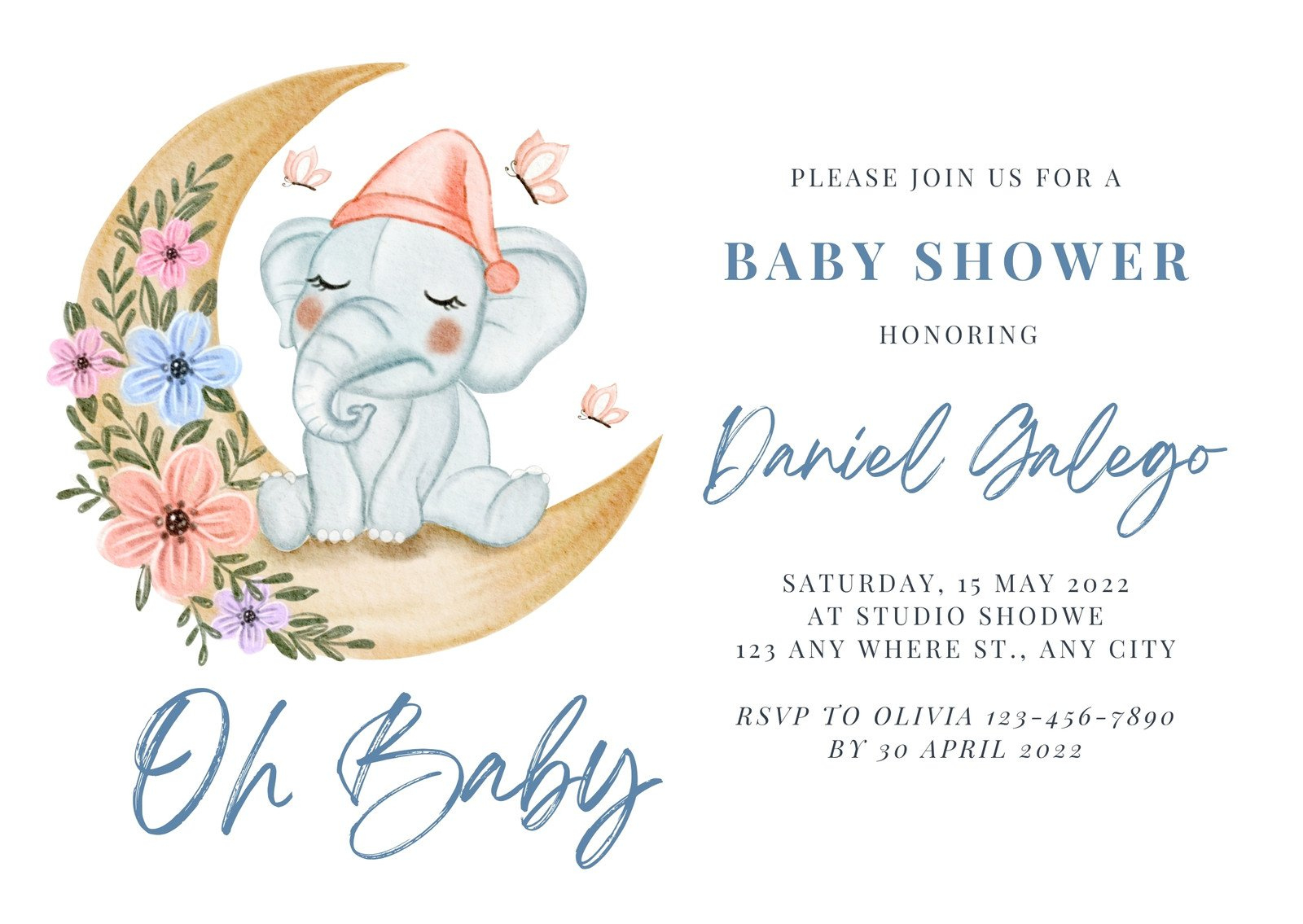 Free Custom Printable Baby Shower Card Templates | Canva with Free Printable Baby Registry Cards
