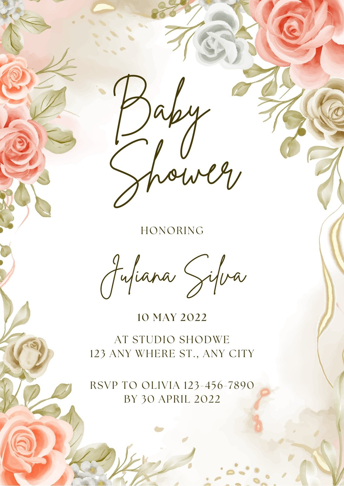 Free, Custom Printable Baby Shower Invitation Templates | Canva in Free Printable Baby Shower Invitations For Girls