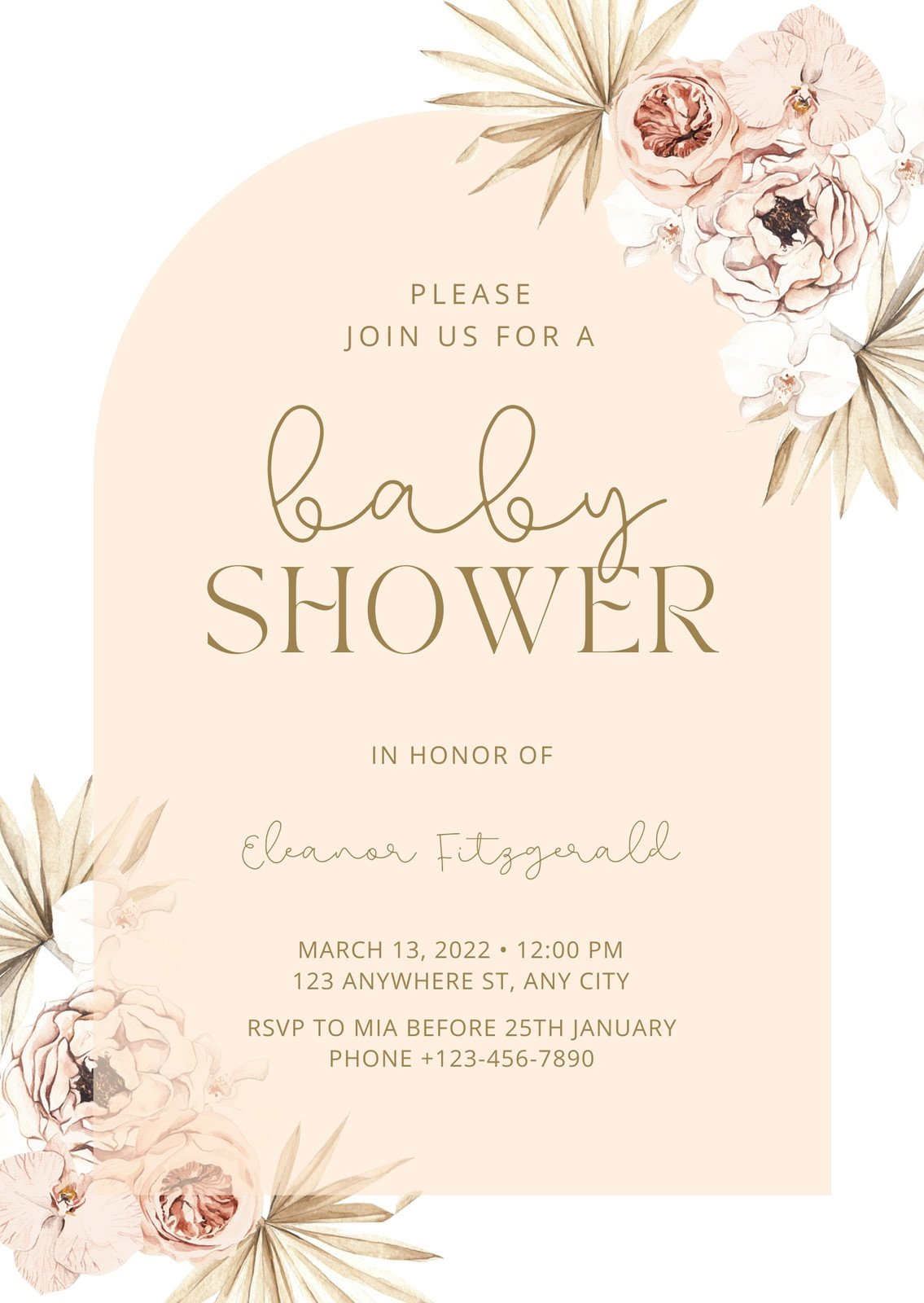 Free, Custom Printable Baby Shower Invitation Templates | Canva within Free Boho Baby Shower Printables