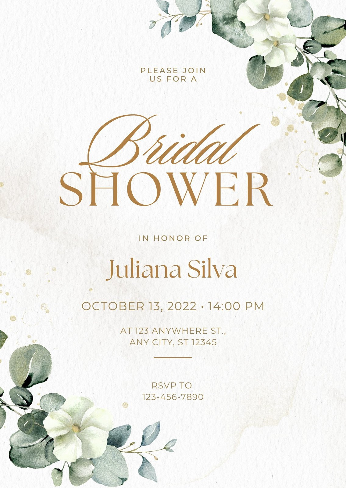 Free Custom Printable Bridal Shower Invitation Templates | Canva intended for Invitations Bridal Shower Free Printable